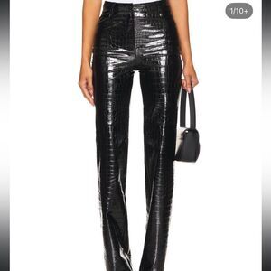 Black croc leggings
